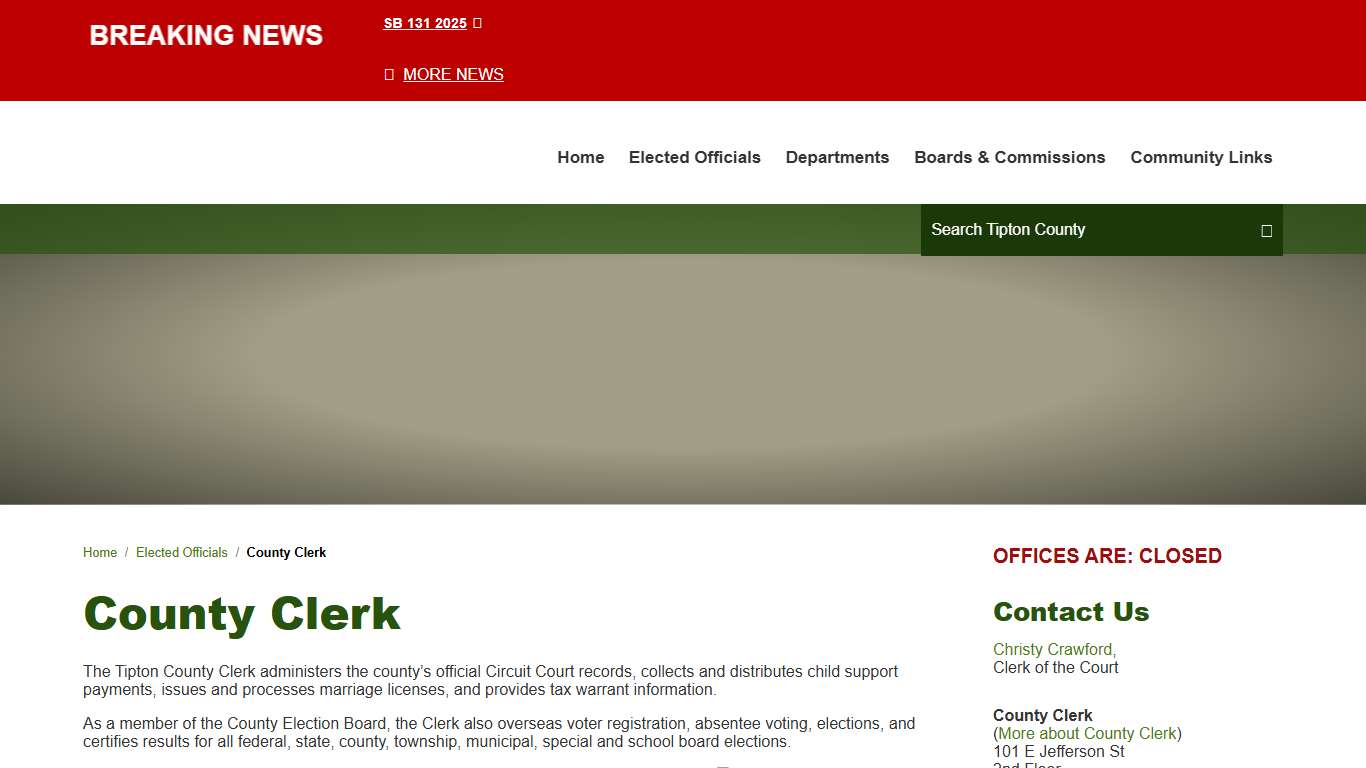 County Clerk / Tipton County, IN